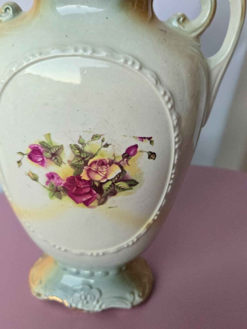 Vintage Rose Vase Romantic Cottagecore - Picture 7 of 8